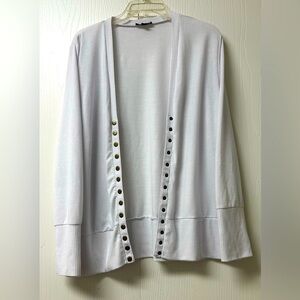 White Snap-Front Women's Sweater